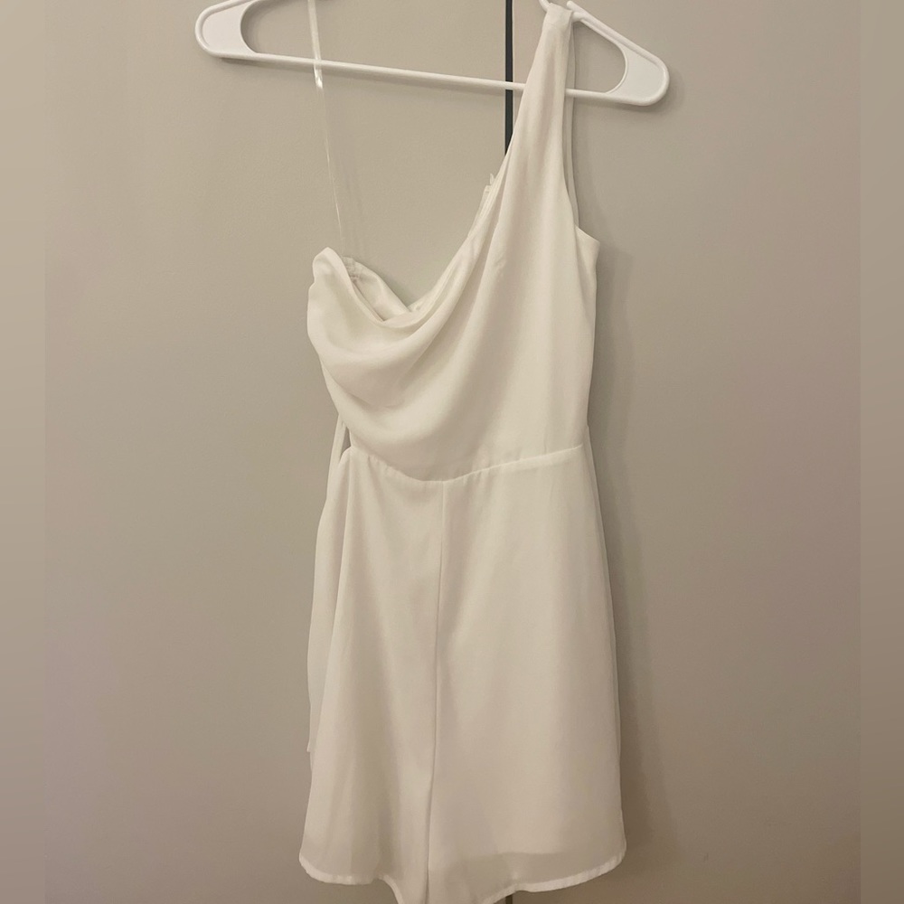 White Off the Shoulder Romper